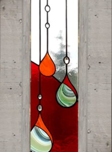 vitrage gouttes en vitrail Tiffany, fabrication ArteVitro